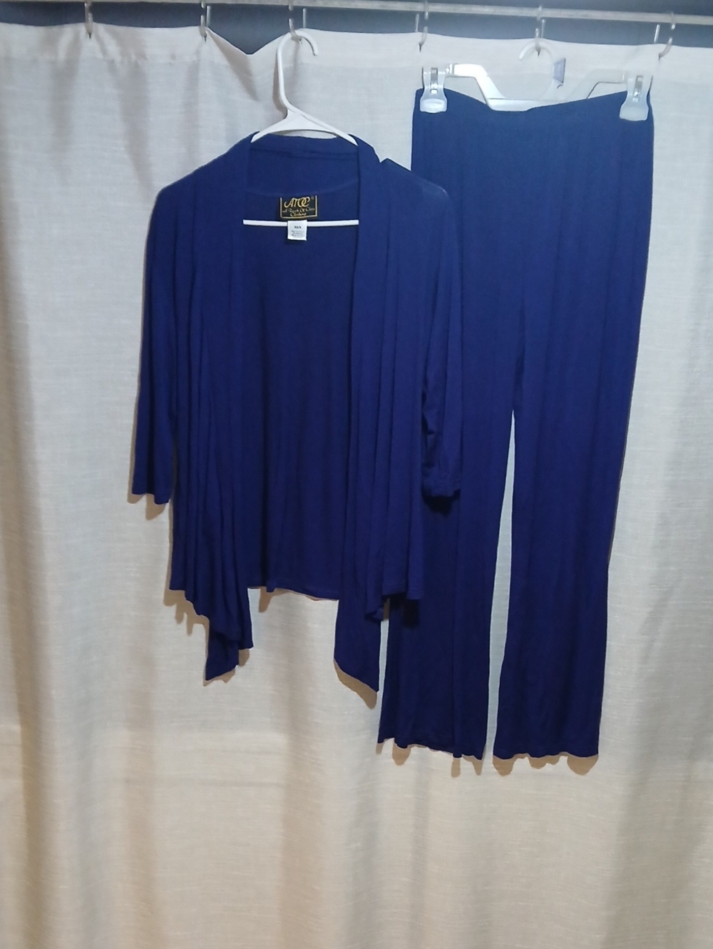 Women's Royal Blue Two-Piece Pants & Open Cardigan Set